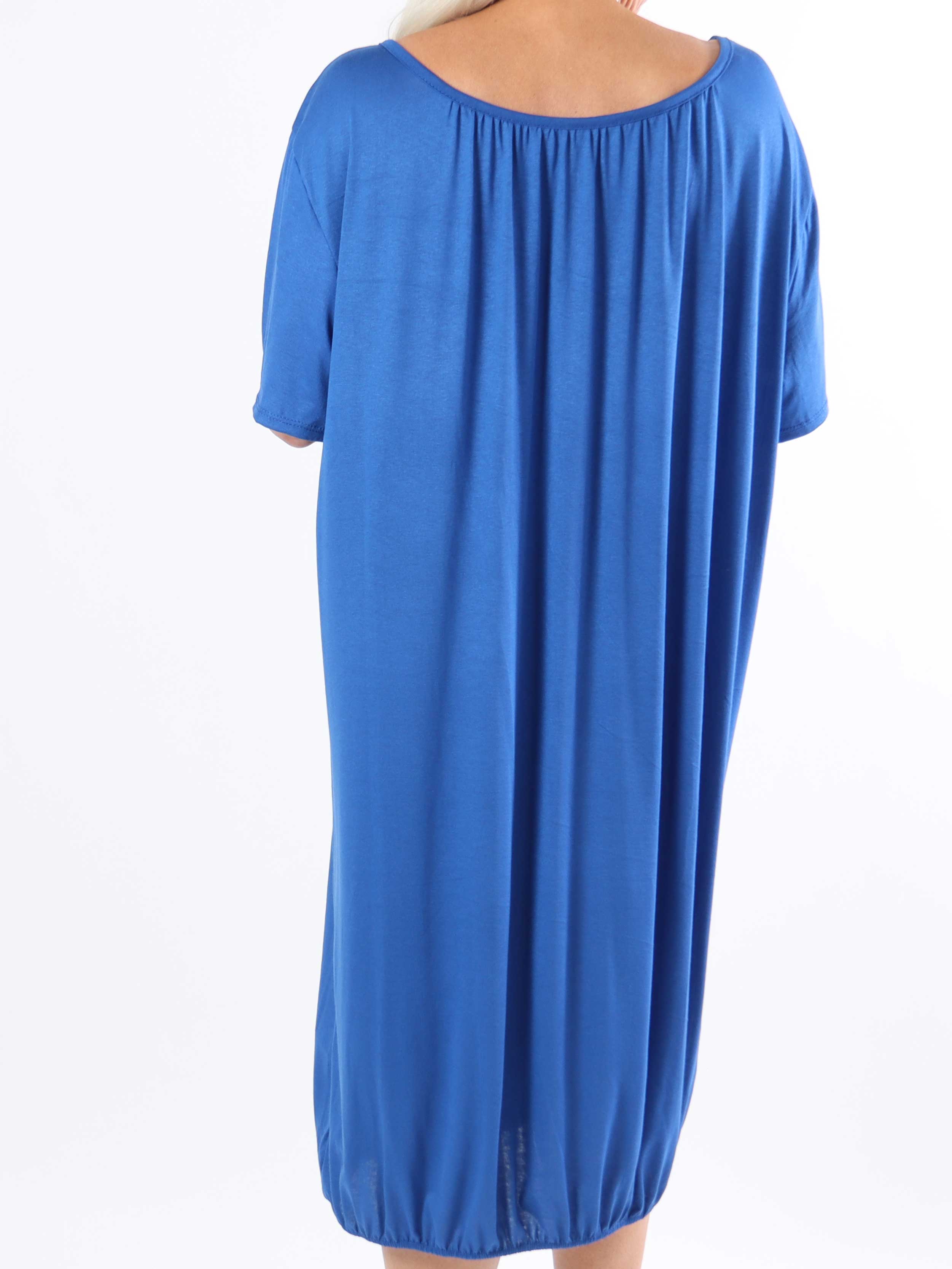 Miracle Dress - Basis plus size kjole i viskose med elastik forneden
